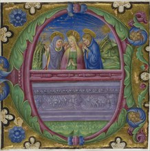 The Three Marys at the Tomb in a Historiated Initial E from a Choirbook, 1470/80, Italian