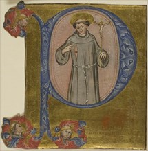 Saint Francis in a Historiated Initial P, 1375/99, Italian, Italy, Manuscript cutting in tempera