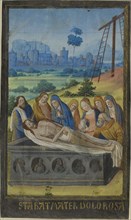 The Entombment (Stabat Mater Prayer), from a Book of Hours, c. 1480, circle of Jean Colombe, French