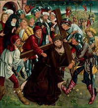 Christ Carrying the Cross, c. 1490, South German, Germany, Oil on panel, 42 5/8 x 38 9/16 in. (108