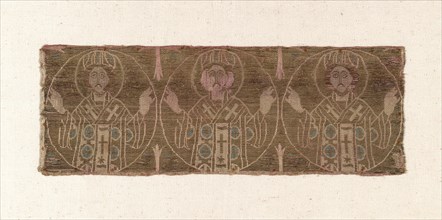 Fragment, 16th century, Armenia, Armenia, Silk and gilt-metal-strip-wrapped silk, warp-float faced