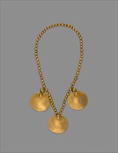 Necklace with Three Round Pendant Disks, A.D. 1000/1400, Near Guayaquil, Ecuador, Ecuador, Gold