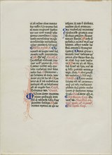 Illuminated Manuscript Leaf, c. 1450, Italian, Italy, Manuscript cutting with round gothic