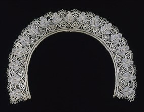 Collar, 1850s/60s, Belgium, Belgium, Cotton and linen, bobbin straight lace, 17.8 × 22.8 cm (7 × 9