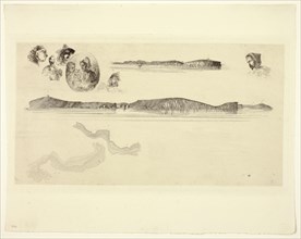 Sketches on the Coast Survey Plate, 1854, James McNeill Whistler, American, 1834-1903, United