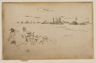 The Fleet: Monitors, 1887, James McNeill Whistler, American, 1834-1903, United States, Etching and
