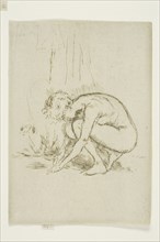 Model Stooping, 1887/88, James McNeill Whistler, American, 1834-1903, United States, Etching and