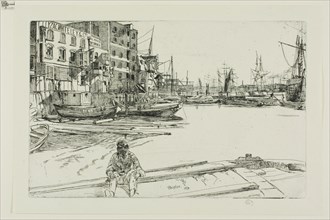 Eagle Wharf, 1859, James McNeill Whistler, American, 1834-1903, United States, Etching with foul