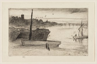 Chelsea Bridge and Church, 1871, James McNeill Whistler, American, 1834-1903, United States,