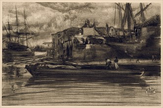 Limehouse, 1878, James McNeill Whistler, American, 1834-1903, United States, Lithotint in black ink