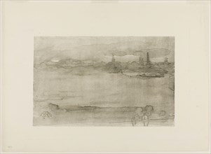Early Morning, 1878, James McNeill Whistler, American, 1834-1903, United States, Lithotint in black