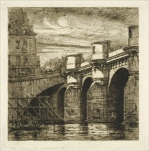 Pont-Neuf, Paris, 1853, Charles Meryon, French, 1821-1868, France, Etching and drypoint on ivory