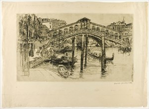 The Rialto, Venice, 1883, Frank Duveneck, American, 1848-1919, United States, Etching, with