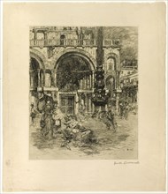 Piazza San Marco, 1883, Frank Duveneck, American, 1848-1919, United States, Etching, with drypoint,