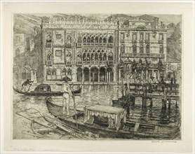 Palazzo Ca D’Oro, Venice, 1883, Frank Duveneck, American, 1848-1919, United States, Etching in
