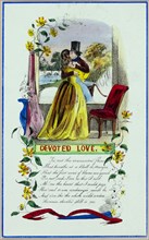 Devoted Love (valentine), c. 1840, Unknown Artist, English, 19th century, England, Lithograph with