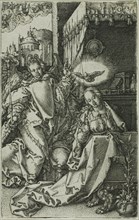 The Annunciation, 1553, Heinrich Aldegrever, German, 1502-c.1560, Germany, Engraving in black on