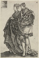Dancing Couple, plate four from The Large Wedding-Dancers, 1538, Heinrich Aldegrever, German,