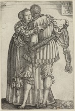 Couple Embracing, plate six from The Large Wedding-Dancers, 1538, Heinrich Aldegrever, German,
