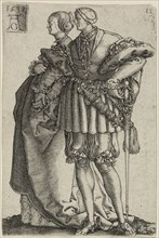 Dancing Couple, plate eleven from The Large Wedding-Dancers, 1538, Heinrich Aldegrever, German,