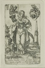 Charity, from the Virtues, 1552, Heinrich Aldegrever, German, 1502-c.1560, Germany, Engraving in