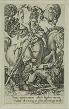 Pride, from the Vices, 1552, Heinrich Aldegrever, German, 1502-c.1560, Germany, Engraving in black