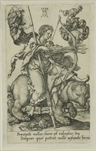 Wrath, from the Vices, 1552, Heinrich Aldegrever, German, 1502-c.1560, Germany, Engraving in black