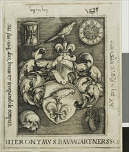 Bookplate of Hieronymous Baumgärtner, 1522/40, Barthel Beham, German, 1502-1540, Germany, Engraving