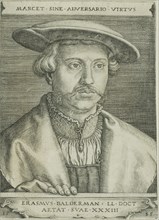 Erasmus Balderman, 1535, Barthel Beham, German, 1502-1540, Germany, Engraving in black on ivory