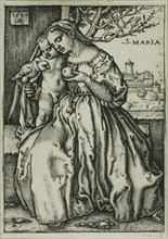 The Virgin and Child with the Parrot, 1549, Sebald Beham (German, 1500-1550), after Barthel Beham