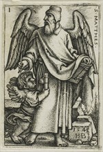 St. Matthew, from The Four Evangelists, 1541, Sebald Beham, German, 1500-1550, Germany, Engraving
