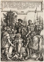 Trajan’s Justice, 1537, Sebald Beham, German, 1500-1550, Germany, Engraving in black on ivory laid