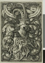 Coat of Arms with an Eagle, 1543, Sebald Beham, German, 1500-1550, Germany, Engraving in black on