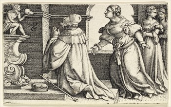 Solomon Worshipping the Idol Moloch, c. 1531, Georg Pencz, German, c. 1500-1550, Germany, Engraving