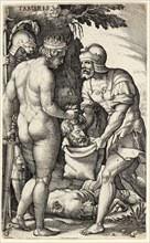 Tamiris, from Greek Heroines, c. 1539, Georg Pencz, German, c. 1500-1550, Germany, Engraving in