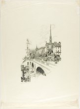 Le Pont Saint-Michel, 1890, Louis Auguste Lepère, French, 1849-1918, France, Wood engraving in