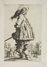 The Gentleman in a Fur-Trimmed Mantle, Holding his Hands Behind his Back, plate seven from La