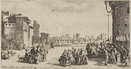The Slave Market, 1629, Jacques Callot, French, 1592-1635, France, Etching on paper, 114 × 217 mm