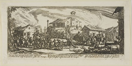 Plundering and Burning a Village, plate seven from The Large Miseries of War, n.d., Gerrit Lucasz