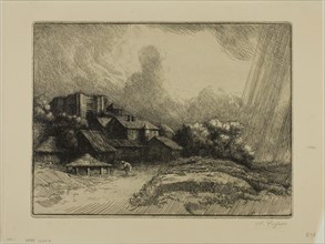 The Abbey Farm, c. 1893, Alphonse Legros, French, 1837-1911, France, Etching and drypoint on buff