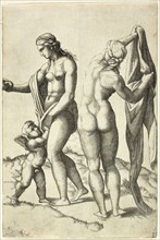 Venus, Cupid and Pallas, 16th century, School of Marcantonio Raimondi (Italian, c. 1480-1534),