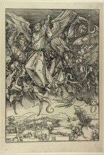 St. Michael Fighting the Dragon, from The Apocalypse, c. 1496–98, published 1511, Albrecht Dürer,