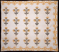 Bedcover (North Carolina Lily or Virginia Lily Quilt), c.1840, United States, 189.2 x 215.9 cm (74