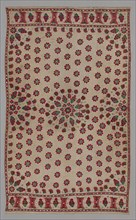 Cover, 19th century, Eastern India, India, Silk, embroidered in ladder, buttonhole stitched