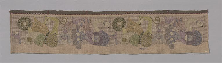 Square, 19th century, Ukraine, Ukraine, Linen, drawn work and embroidered, 42.9 x 191.8 cm (16 7/8