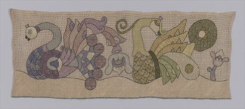 Square, 19th century, Ukraine, Ukraine, Linen, drawn work and embroidered, 37.5 x 96.2 cm (14 3/4 x