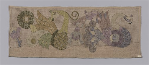 Square, 19th century, Ukraine, Ukraine, Linen, drawn work and embroidered, 38.8 x 100.3 cm (15 1/4