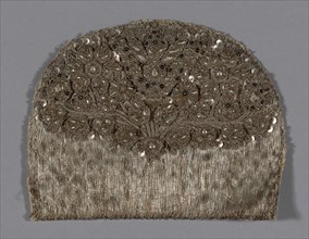 Cap Back, 19th century, Austria, Austria, couching, 13.4 × 16.5 cm (5 1/4 × 6 1/2 in.)