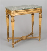 Console Table, c. 1780, France, Wood, carved and gilded, marble top, 86.4 × 78.1 × 43.2 cm (34 × 30