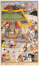 The Young Emperor Akbar Arrests the Insolent Shah Abu’l-Maali, page from a manuscript of the